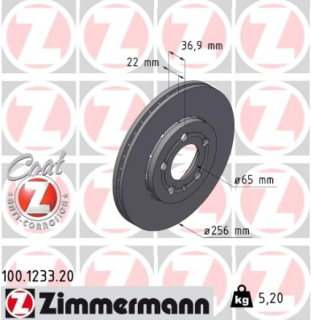 Brzdový kotouč Zimmermann 100.1233.20